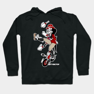 Juggler Clown Girl Pin Up Hoodie